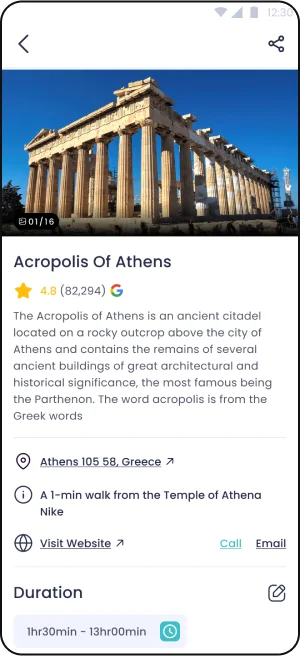TripTrop itinerary app screens on mobile